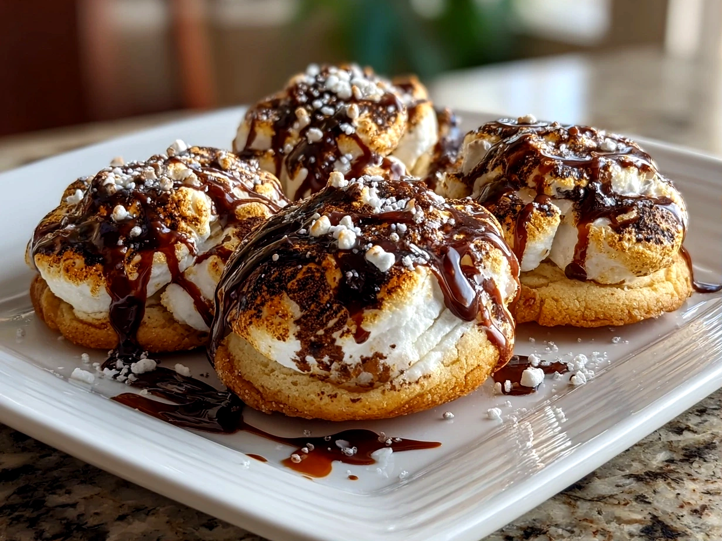 Freshly baked Chocolate Marshmallow Swirl Cookies
