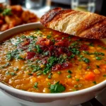 Freshly prepared Coconut Curry Lentil Soup