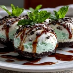 Freshly prepared Mint Oreo Parfaits in clear glass cups