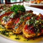 home cooking, taken with iPhone 15 Pro Max. Close-up slight angle of comforting pesto chicken on white plate. mouthwatering --ar 4:3 --style raw --s 260