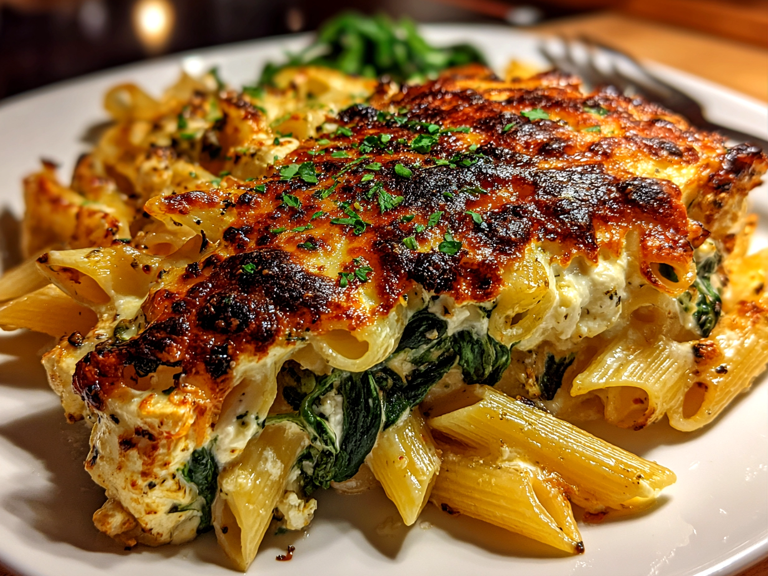 Homemade Baked Feta Pasta with Spinach