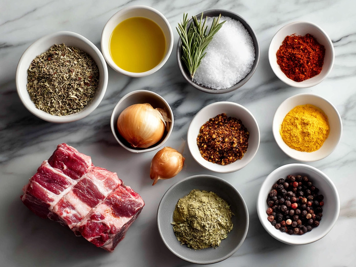 Ingredients for One-Pot Lamb Kalya with Yogurt and Cream