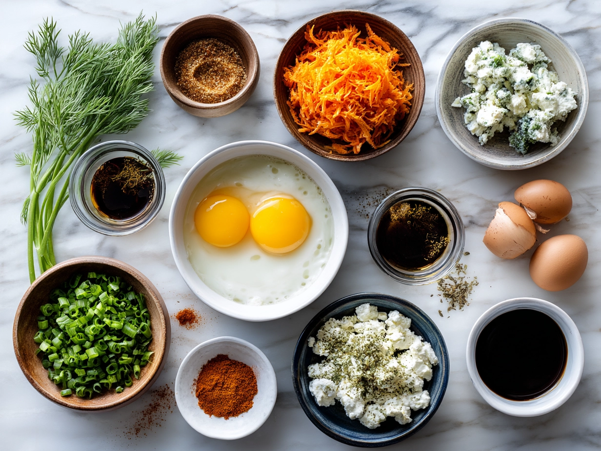 Ingredients for Buffalo Chicken Dip laid out on a table