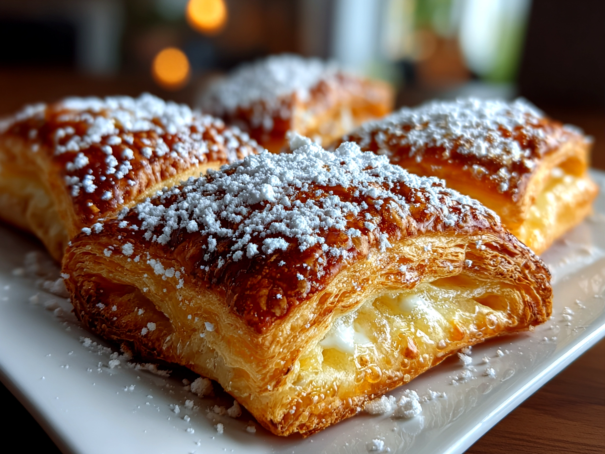 Freshly Prepared Chocolate Puff Pastry Close-up
