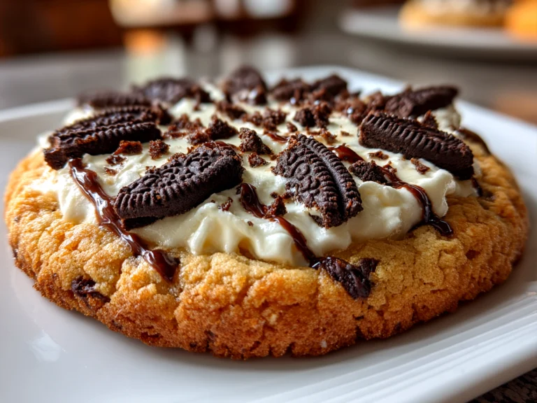 Freshly prepared Cookies Cream Skillet Cookie