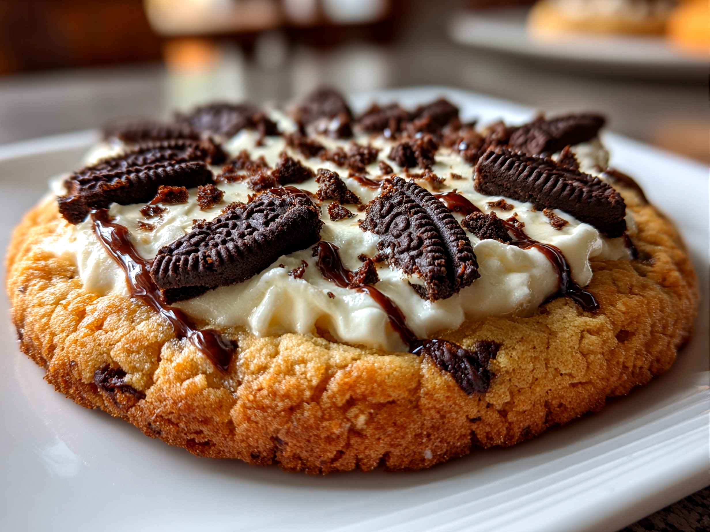 Freshly prepared Cookies Cream Skillet Cookie