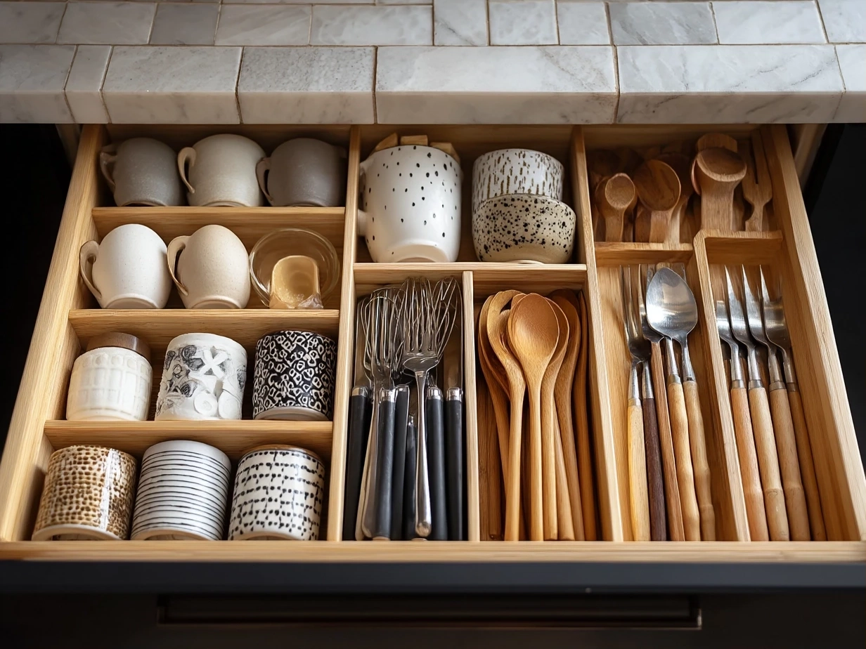 Raw ingredients for Blackened Steak Shrimp Alfredo on marble surface